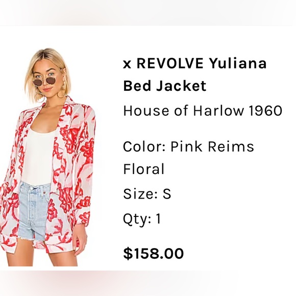 House of Harlow 1960 x Revolve ✨ NEW WITH TAG✨Yuliana Bed Kimono Size Small/Med - Picture 3 of 16
